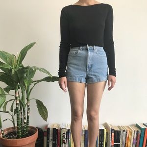 American Apparel High Waisted Denim Shorts